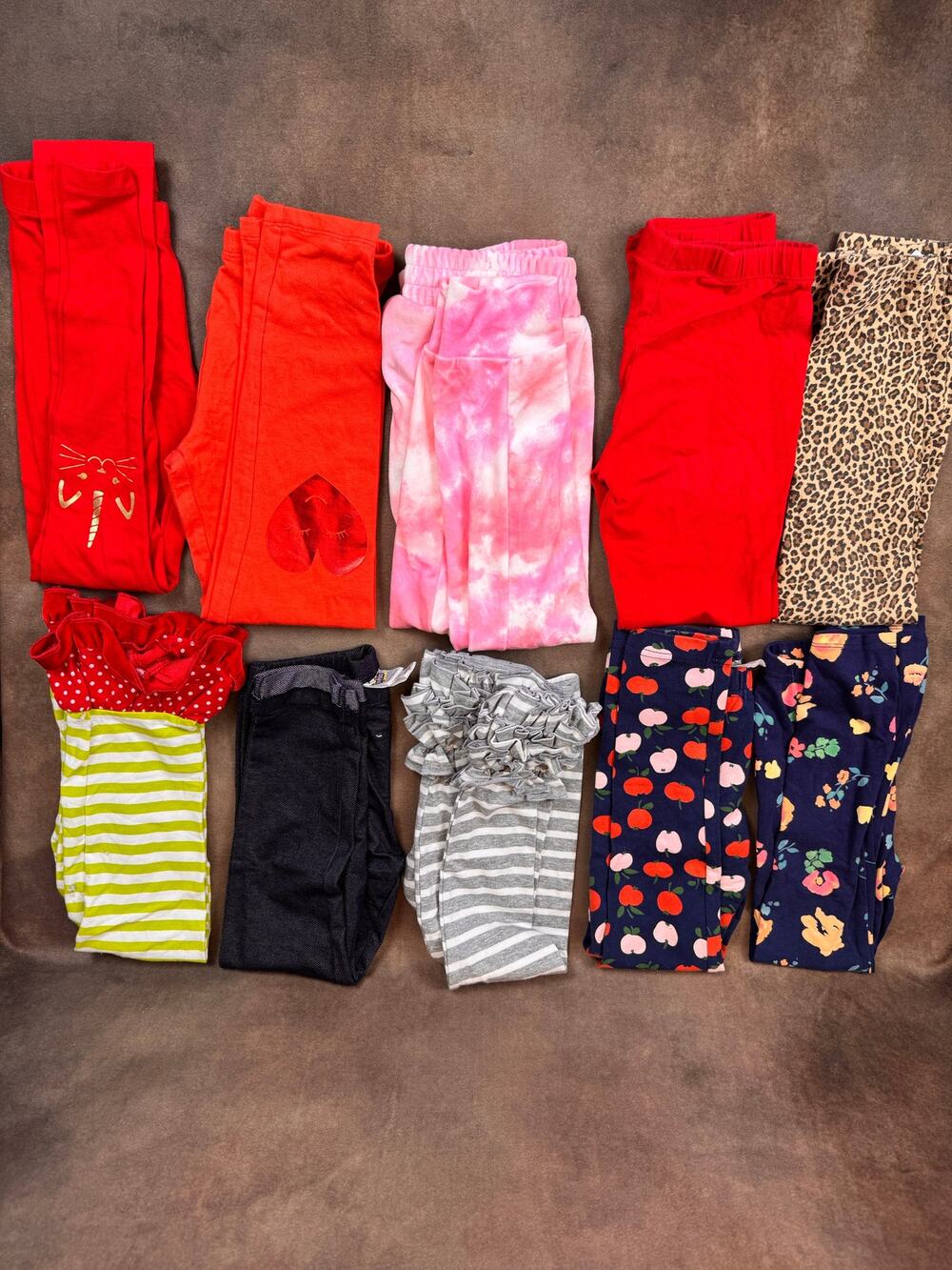 Girls Size 6 Pants Leggings Lot 10 Pc Fleece Joggers Prints #1048